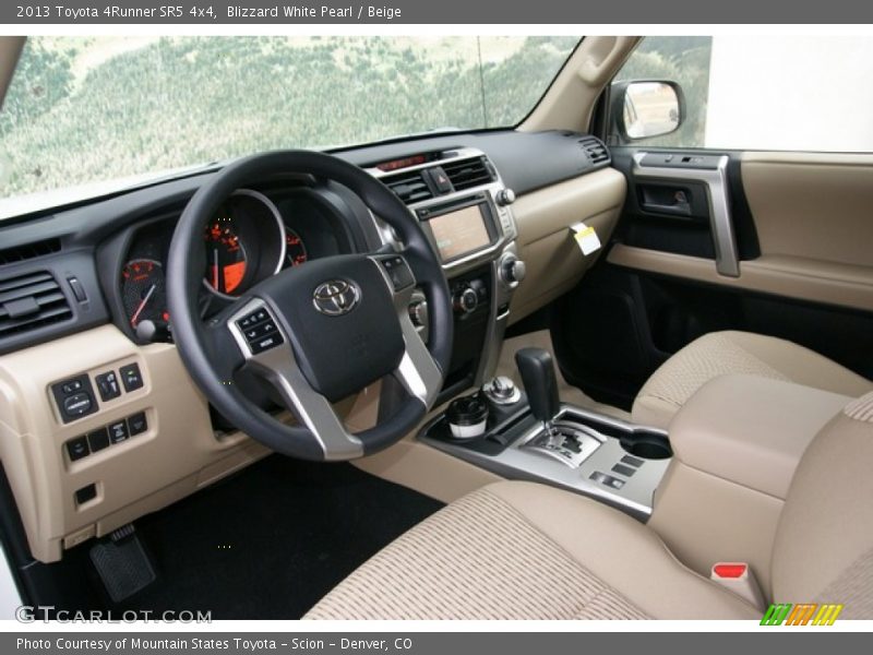 Blizzard White Pearl / Beige 2013 Toyota 4Runner SR5 4x4