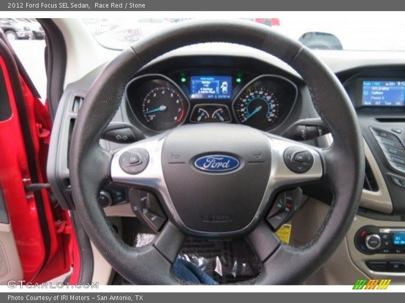 Race Red / Stone 2012 Ford Focus SEL Sedan