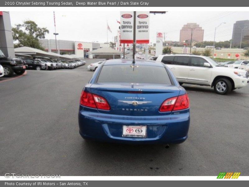 Deep Water Blue Pearl / Dark Slate Gray 2010 Chrysler Sebring Touring Sedan
