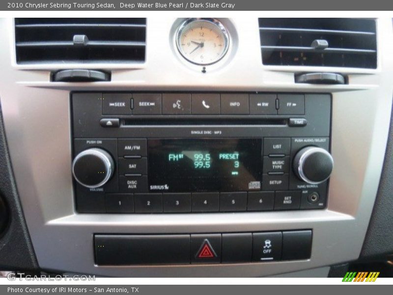 Deep Water Blue Pearl / Dark Slate Gray 2010 Chrysler Sebring Touring Sedan