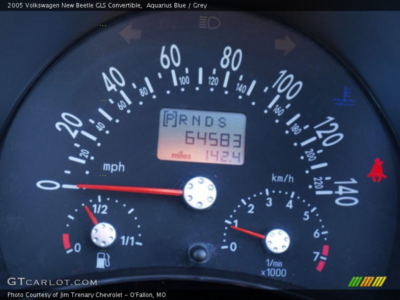 Aquarius Blue / Grey 2005 Volkswagen New Beetle GLS Convertible