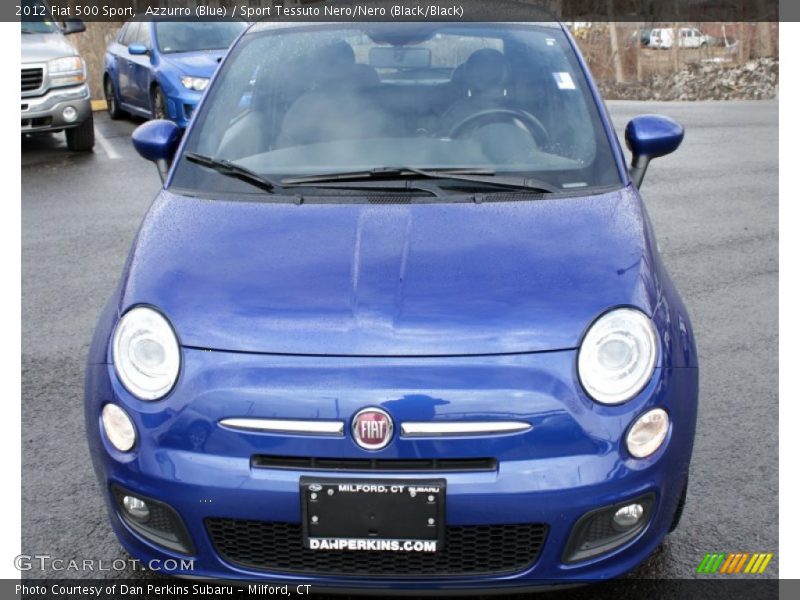 Azzurro (Blue) / Sport Tessuto Nero/Nero (Black/Black) 2012 Fiat 500 Sport