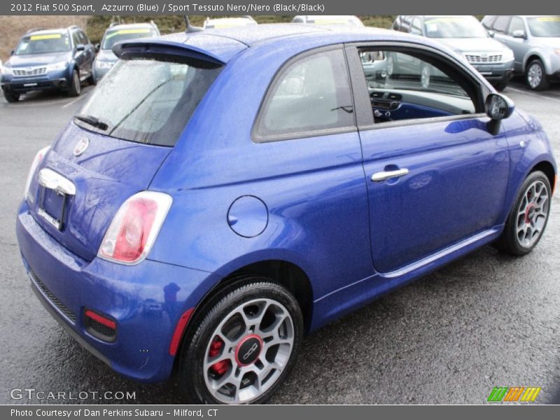 Azzurro (Blue) / Sport Tessuto Nero/Nero (Black/Black) 2012 Fiat 500 Sport