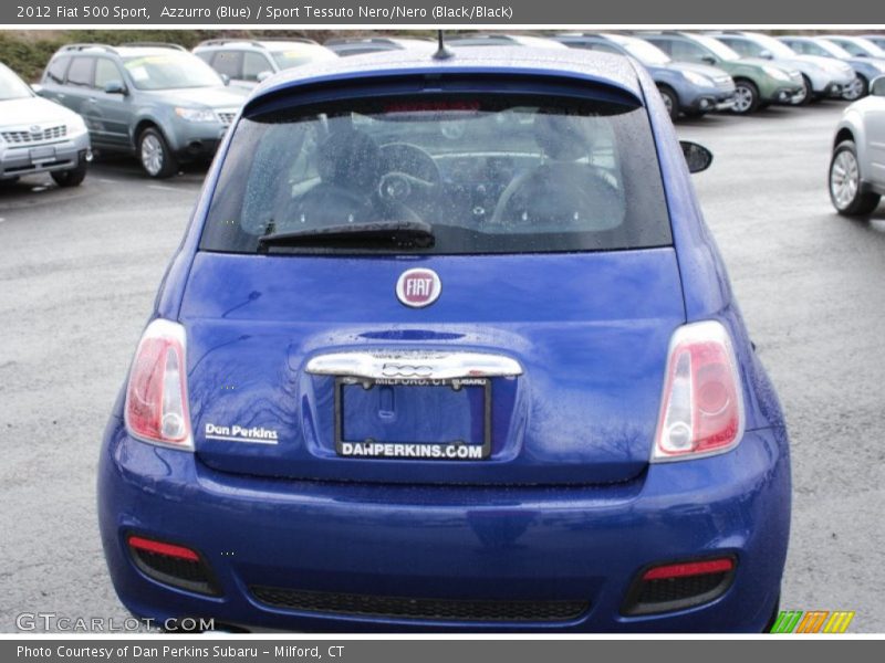 Azzurro (Blue) / Sport Tessuto Nero/Nero (Black/Black) 2012 Fiat 500 Sport