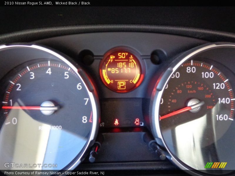 Wicked Black / Black 2010 Nissan Rogue SL AWD