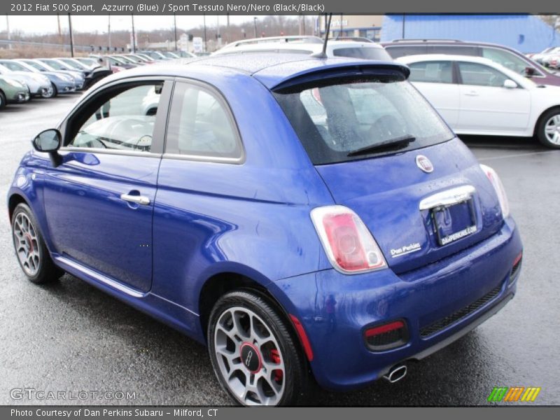 Azzurro (Blue) / Sport Tessuto Nero/Nero (Black/Black) 2012 Fiat 500 Sport