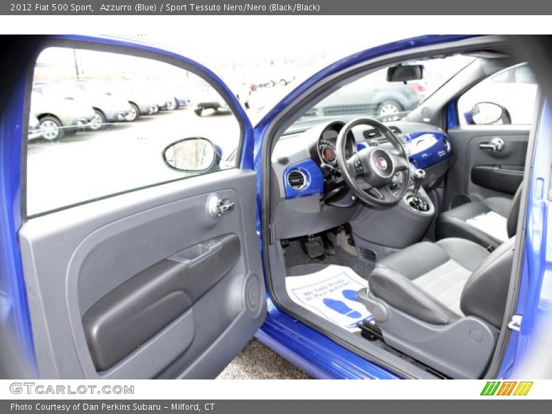 Azzurro (Blue) / Sport Tessuto Nero/Nero (Black/Black) 2012 Fiat 500 Sport