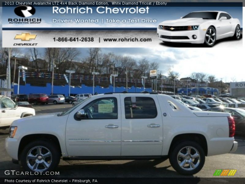 White Diamond Tricoat / Ebony 2013 Chevrolet Avalanche LTZ 4x4 Black Diamond Edition