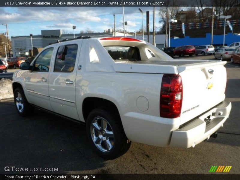 White Diamond Tricoat / Ebony 2013 Chevrolet Avalanche LTZ 4x4 Black Diamond Edition