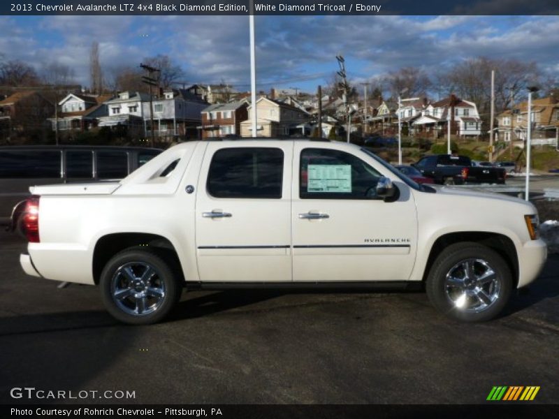 White Diamond Tricoat / Ebony 2013 Chevrolet Avalanche LTZ 4x4 Black Diamond Edition