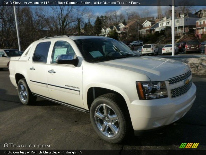 White Diamond Tricoat / Ebony 2013 Chevrolet Avalanche LTZ 4x4 Black Diamond Edition