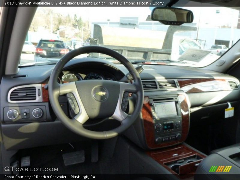 White Diamond Tricoat / Ebony 2013 Chevrolet Avalanche LTZ 4x4 Black Diamond Edition