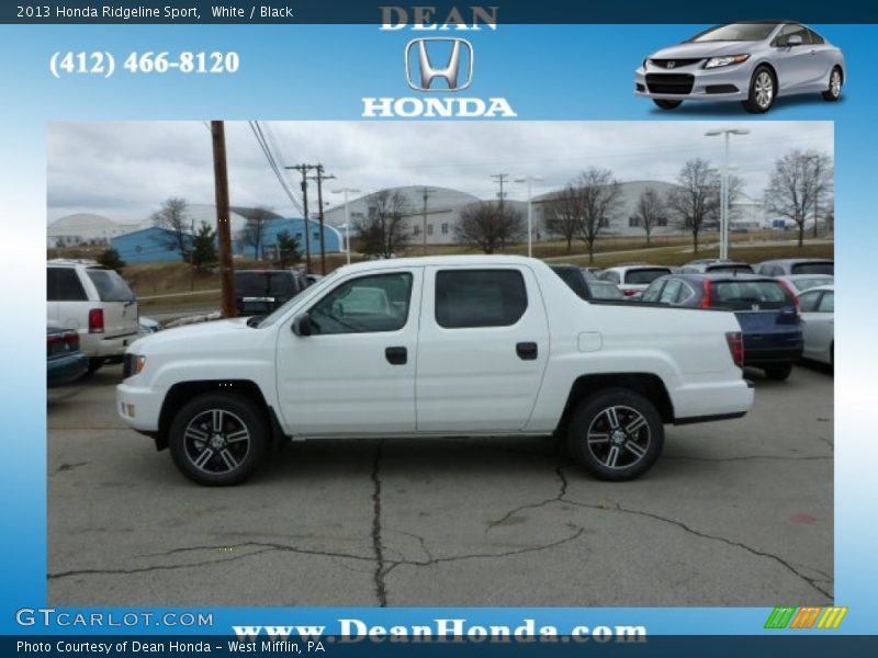 White / Black 2013 Honda Ridgeline Sport