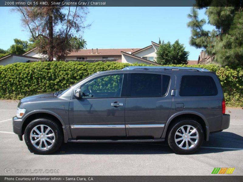 Silver Graphite Gray / Charcoal 2008 Infiniti QX 56 4WD