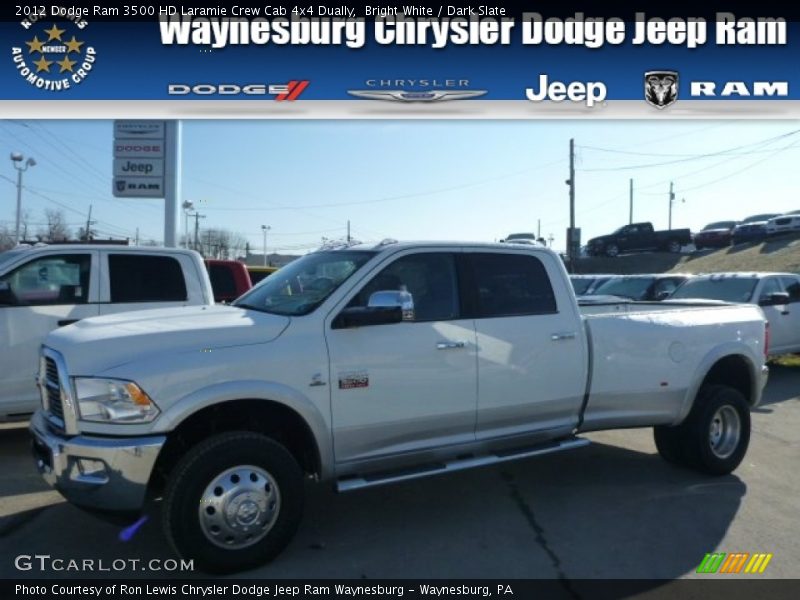 Bright White / Dark Slate 2012 Dodge Ram 3500 HD Laramie Crew Cab 4x4 Dually