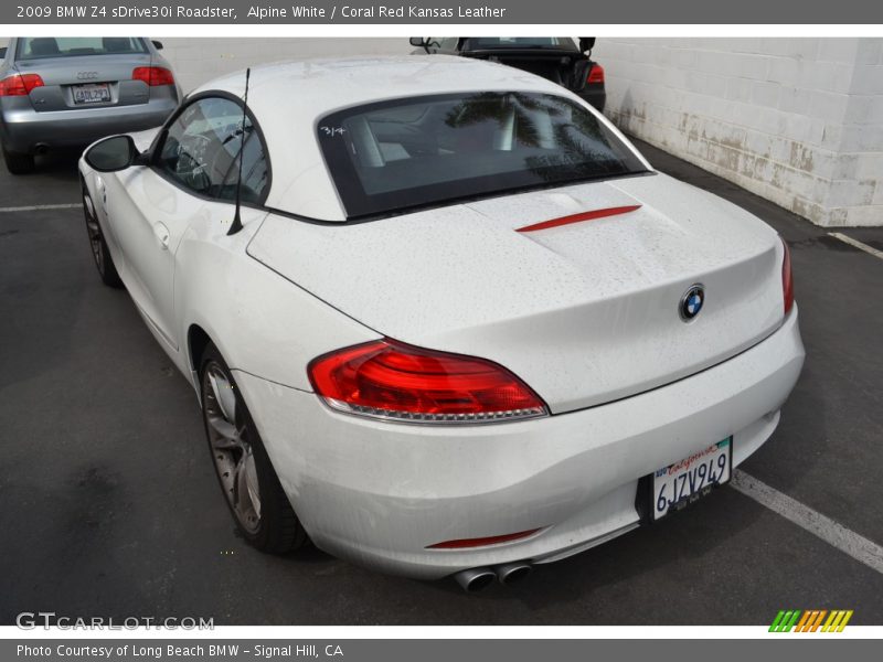 Alpine White / Coral Red Kansas Leather 2009 BMW Z4 sDrive30i Roadster