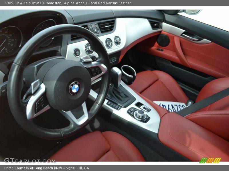Alpine White / Coral Red Kansas Leather 2009 BMW Z4 sDrive30i Roadster