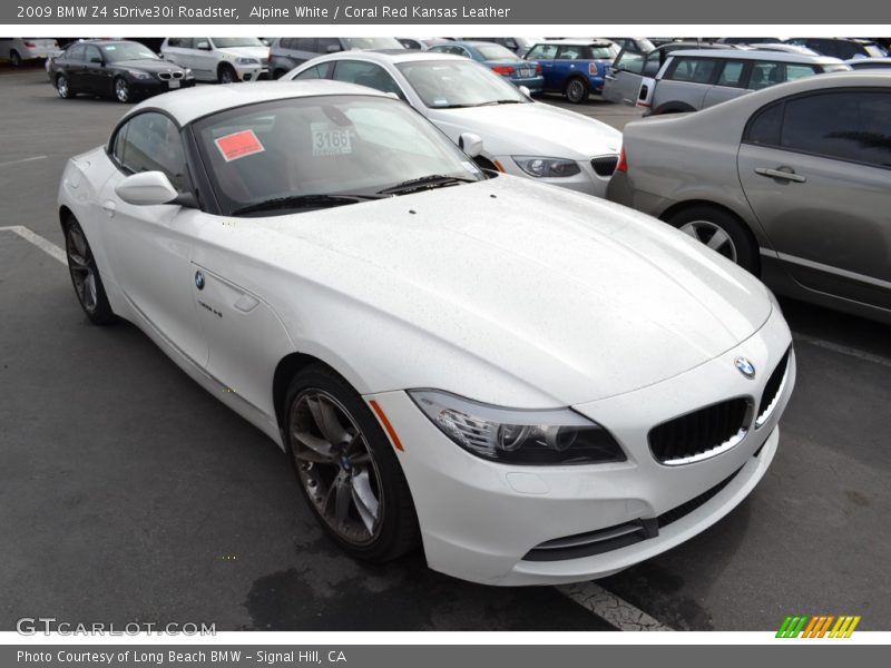 Alpine White / Coral Red Kansas Leather 2009 BMW Z4 sDrive30i Roadster