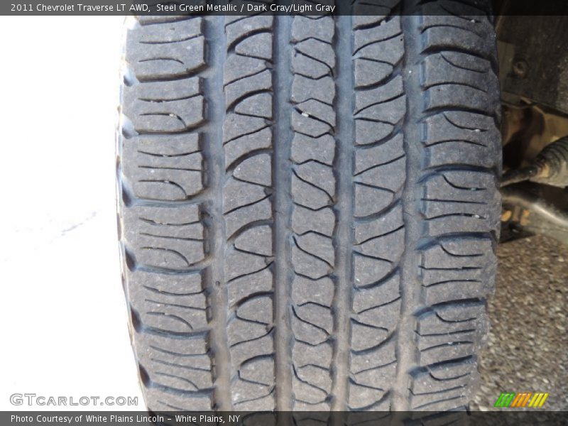 Steel Green Metallic / Dark Gray/Light Gray 2011 Chevrolet Traverse LT AWD