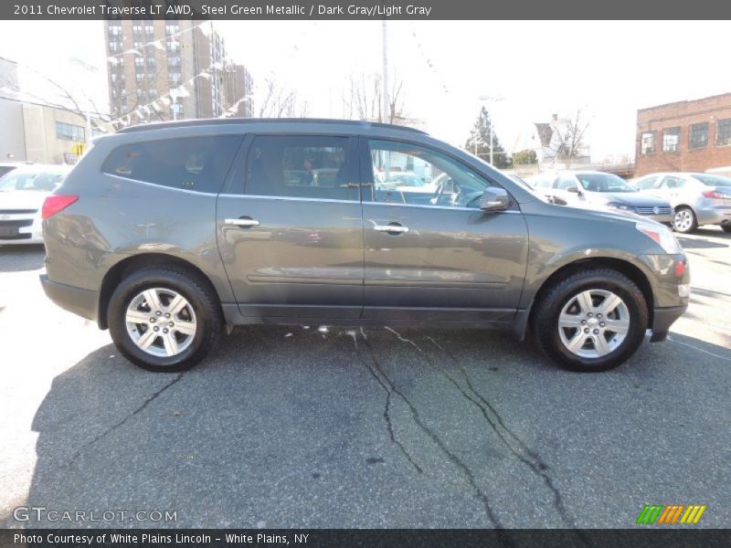Steel Green Metallic / Dark Gray/Light Gray 2011 Chevrolet Traverse LT AWD