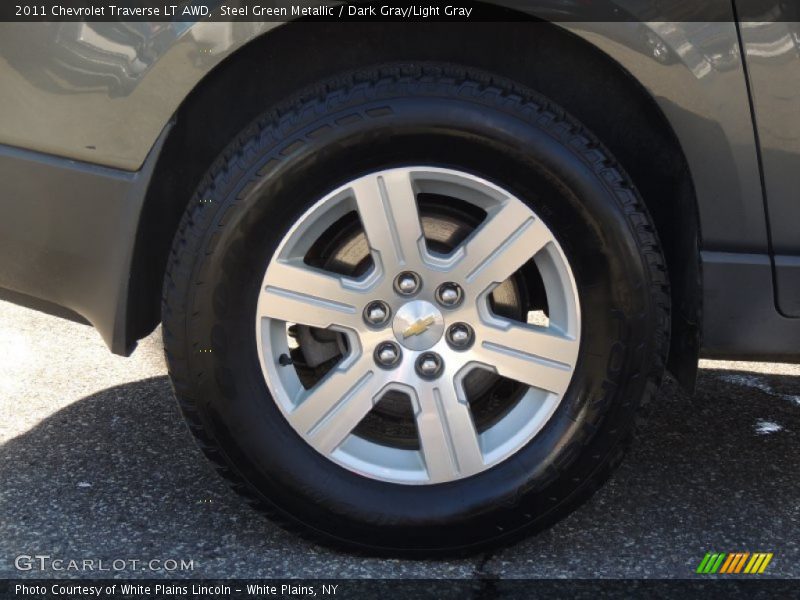 Steel Green Metallic / Dark Gray/Light Gray 2011 Chevrolet Traverse LT AWD