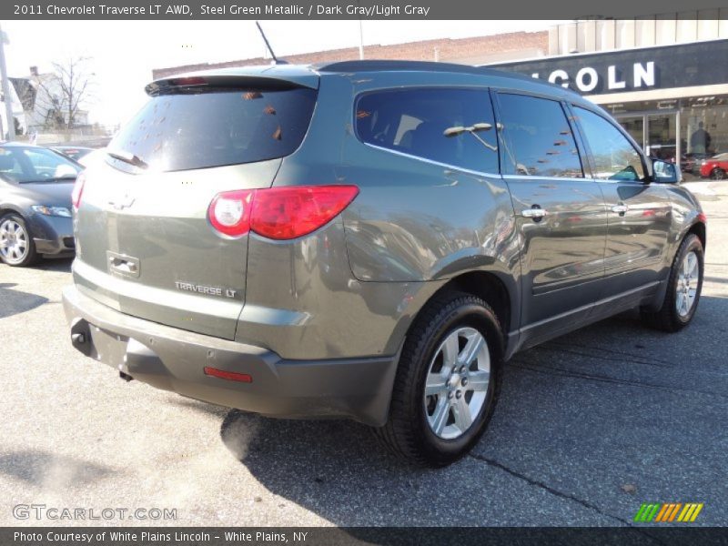 Steel Green Metallic / Dark Gray/Light Gray 2011 Chevrolet Traverse LT AWD