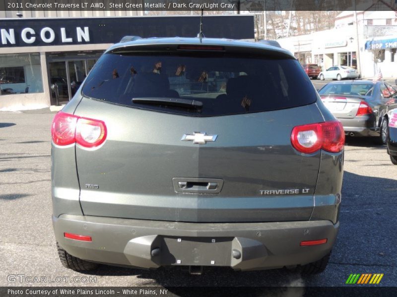Steel Green Metallic / Dark Gray/Light Gray 2011 Chevrolet Traverse LT AWD