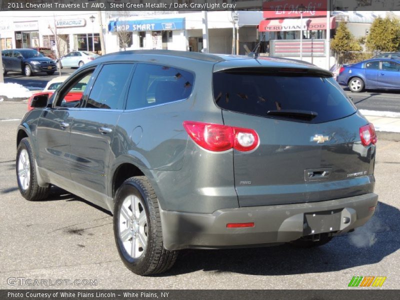 Steel Green Metallic / Dark Gray/Light Gray 2011 Chevrolet Traverse LT AWD