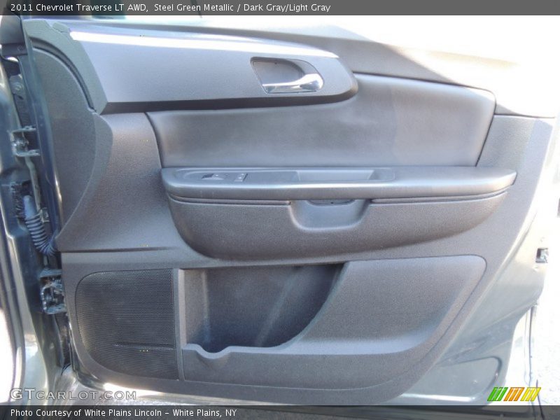 Steel Green Metallic / Dark Gray/Light Gray 2011 Chevrolet Traverse LT AWD