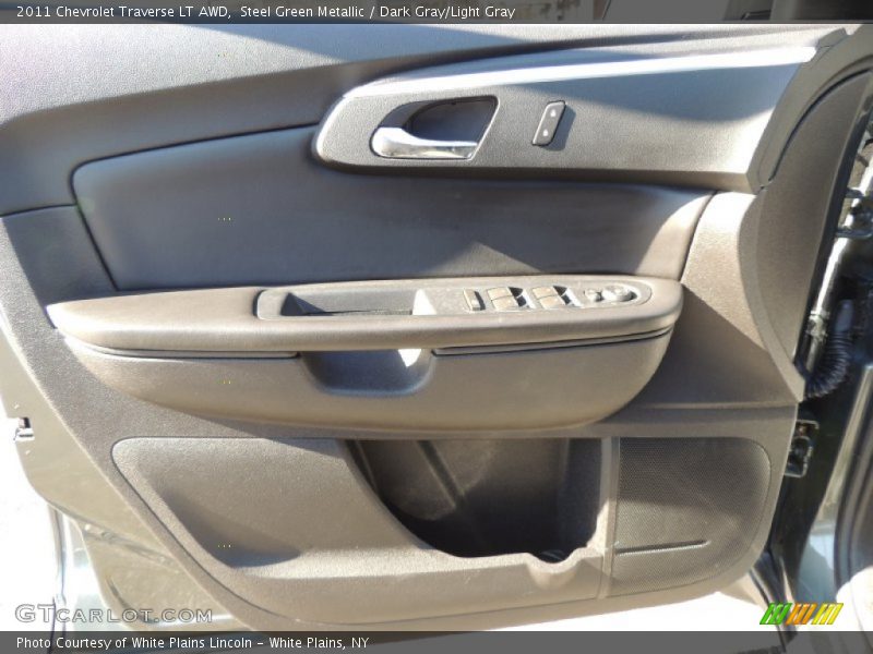 Steel Green Metallic / Dark Gray/Light Gray 2011 Chevrolet Traverse LT AWD