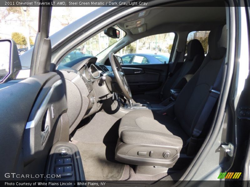 Steel Green Metallic / Dark Gray/Light Gray 2011 Chevrolet Traverse LT AWD