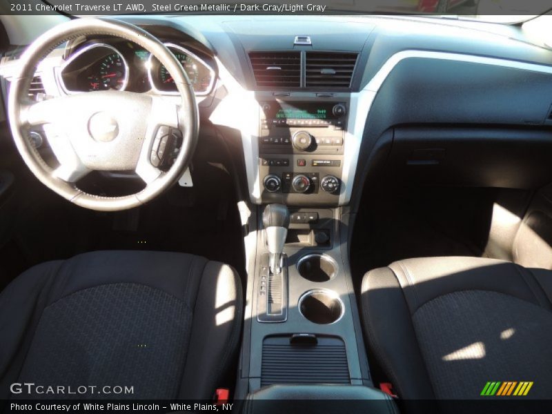 Steel Green Metallic / Dark Gray/Light Gray 2011 Chevrolet Traverse LT AWD