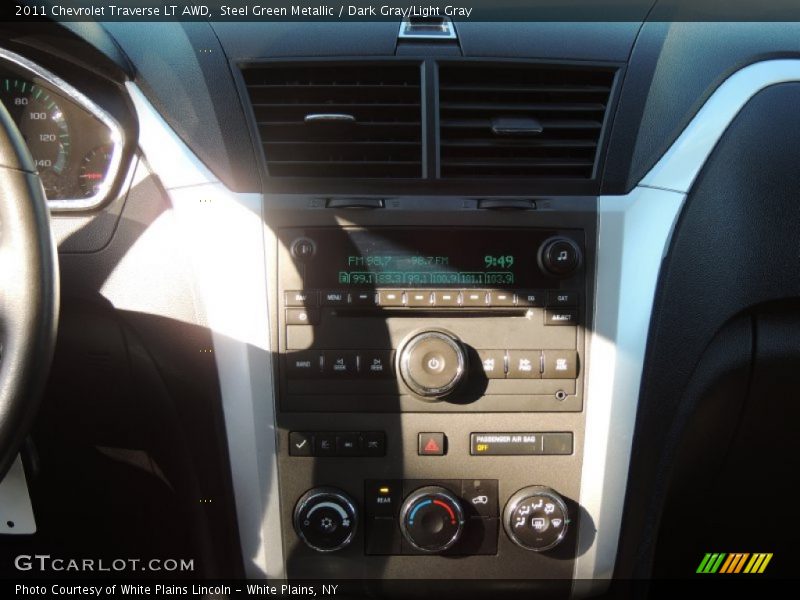 Steel Green Metallic / Dark Gray/Light Gray 2011 Chevrolet Traverse LT AWD