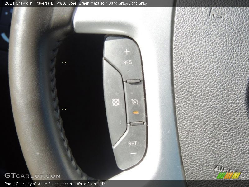 Steel Green Metallic / Dark Gray/Light Gray 2011 Chevrolet Traverse LT AWD