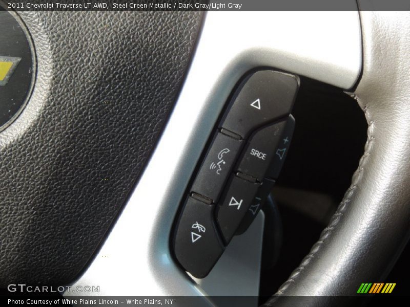 Steel Green Metallic / Dark Gray/Light Gray 2011 Chevrolet Traverse LT AWD