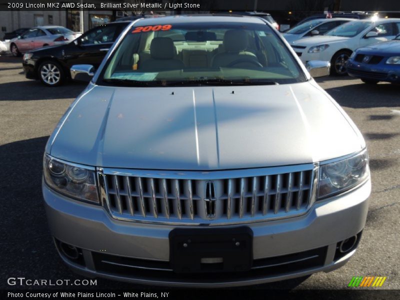 Brilliant Silver Metallic / Light Stone 2009 Lincoln MKZ AWD Sedan