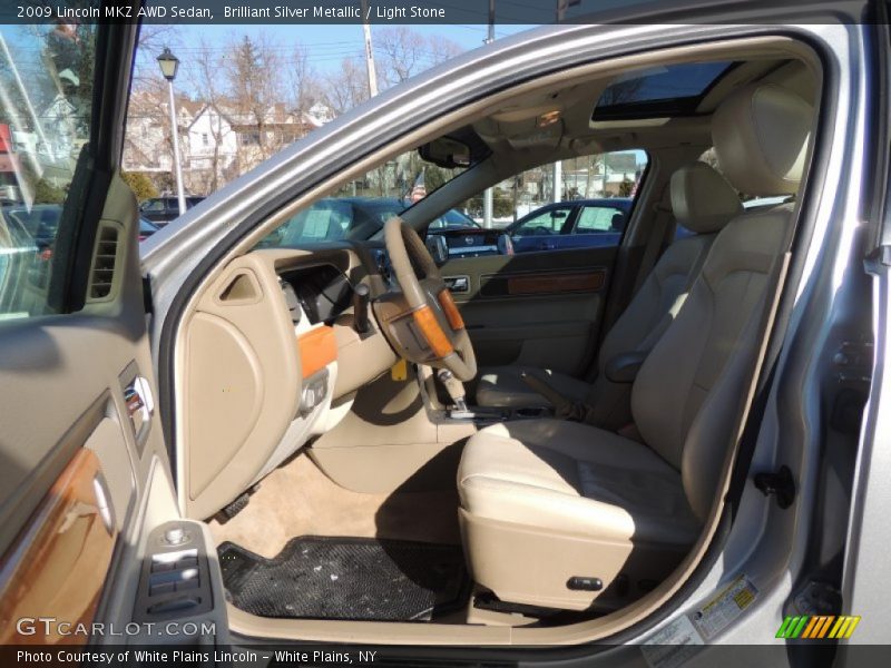 Brilliant Silver Metallic / Light Stone 2009 Lincoln MKZ AWD Sedan
