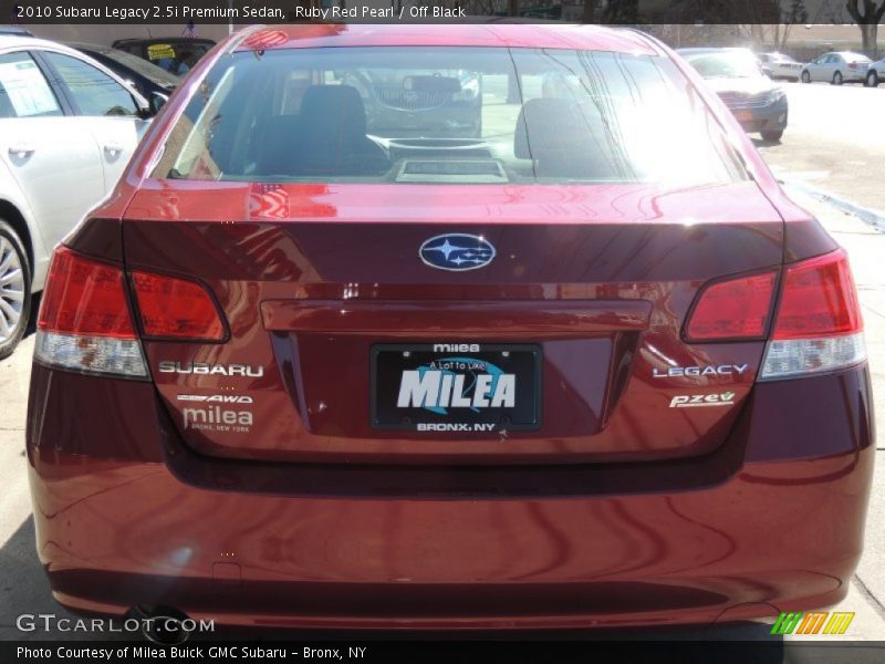 Ruby Red Pearl / Off Black 2010 Subaru Legacy 2.5i Premium Sedan