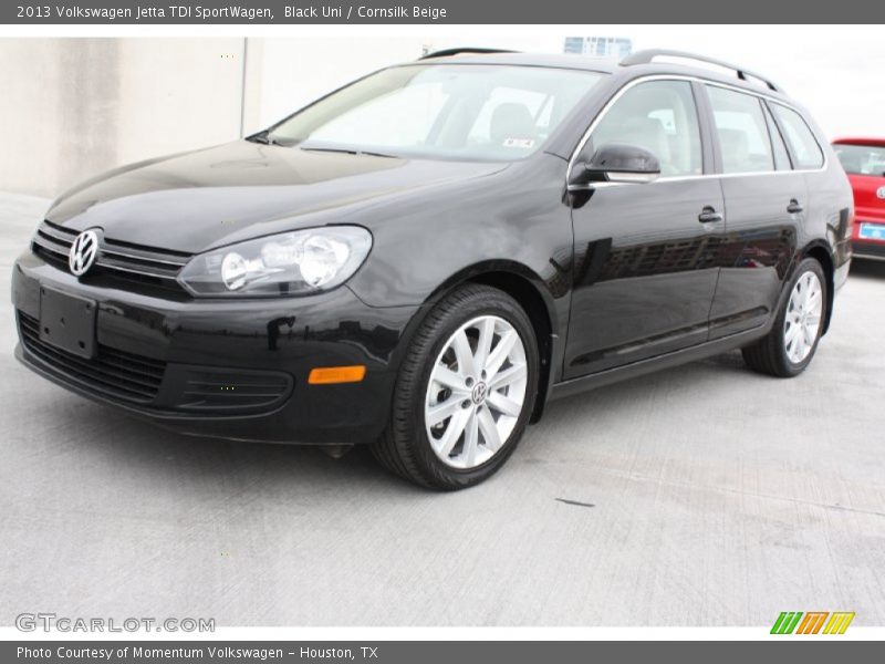 Black Uni / Cornsilk Beige 2013 Volkswagen Jetta TDI SportWagen