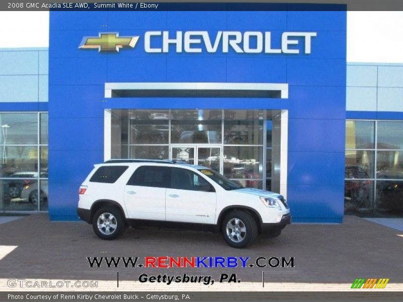 Summit White / Ebony 2008 GMC Acadia SLE AWD