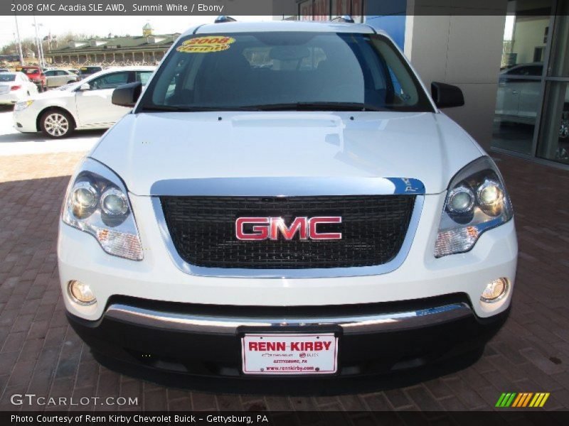 Summit White / Ebony 2008 GMC Acadia SLE AWD