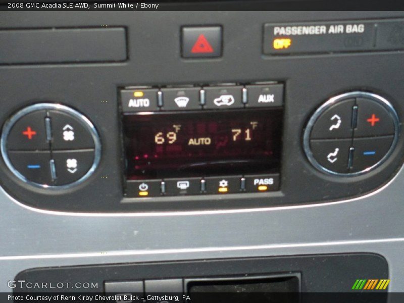 Controls of 2008 Acadia SLE AWD