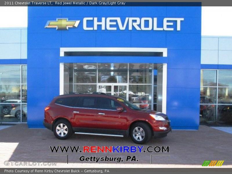 Red Jewel Metallic / Dark Gray/Light Gray 2011 Chevrolet Traverse LT