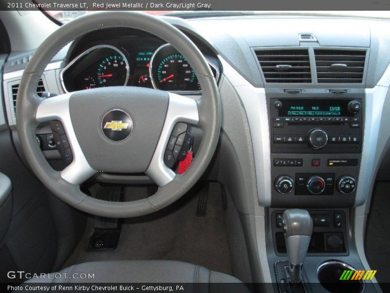 Red Jewel Metallic / Dark Gray/Light Gray 2011 Chevrolet Traverse LT