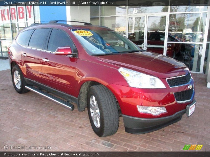 Red Jewel Metallic / Dark Gray/Light Gray 2011 Chevrolet Traverse LT