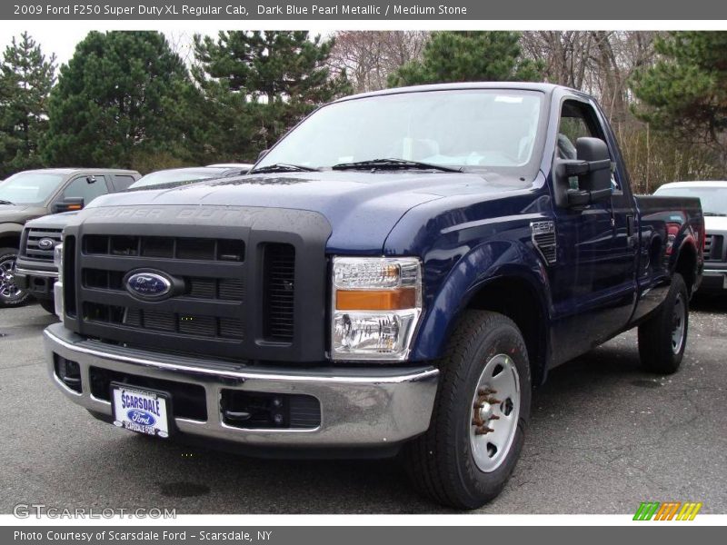 Dark Blue Pearl Metallic / Medium Stone 2009 Ford F250 Super Duty XL Regular Cab