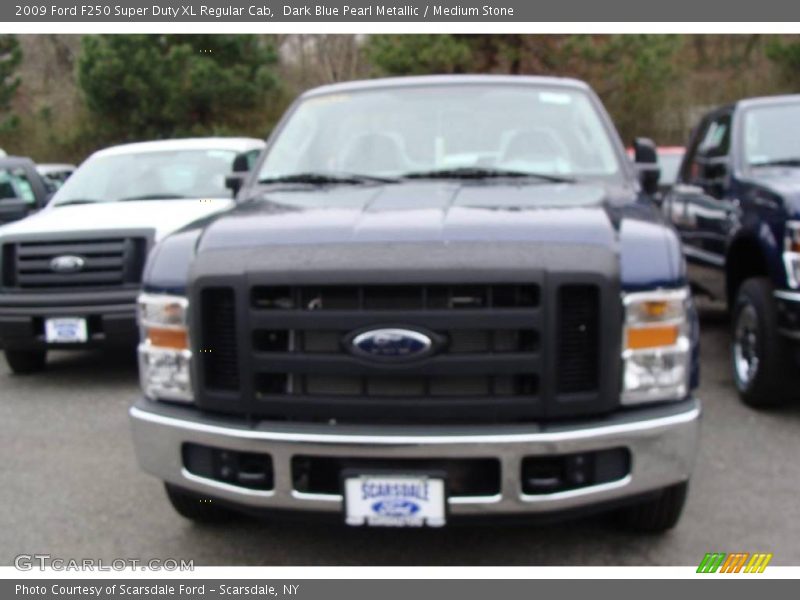 Dark Blue Pearl Metallic / Medium Stone 2009 Ford F250 Super Duty XL Regular Cab