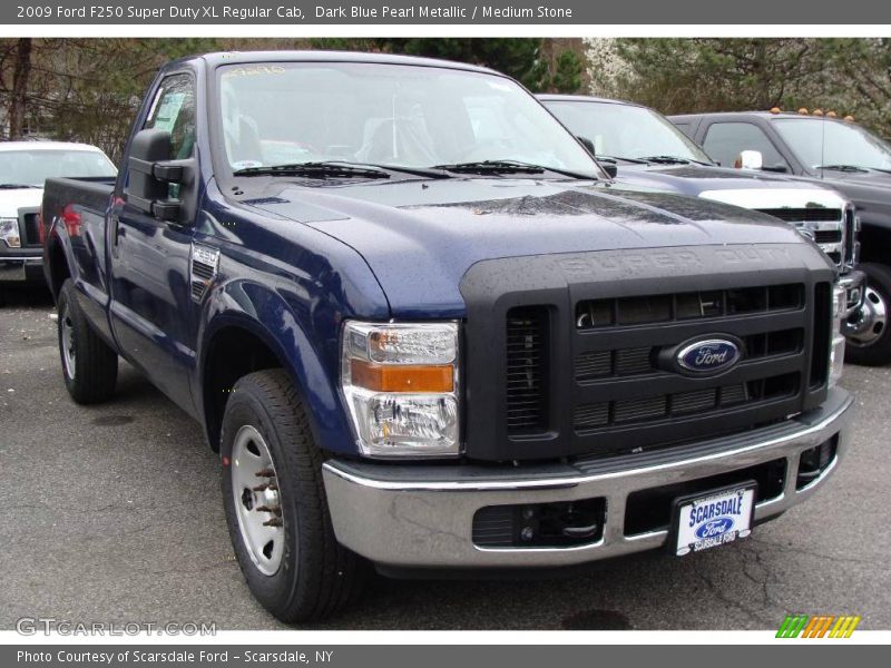 Dark Blue Pearl Metallic / Medium Stone 2009 Ford F250 Super Duty XL Regular Cab