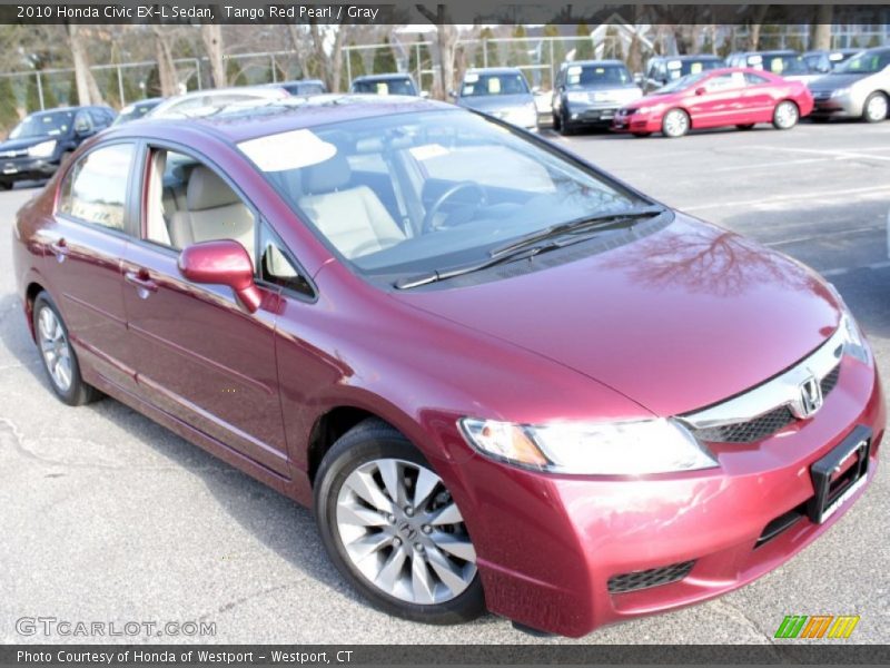 Tango Red Pearl / Gray 2010 Honda Civic EX-L Sedan