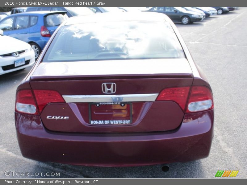 Tango Red Pearl / Gray 2010 Honda Civic EX-L Sedan